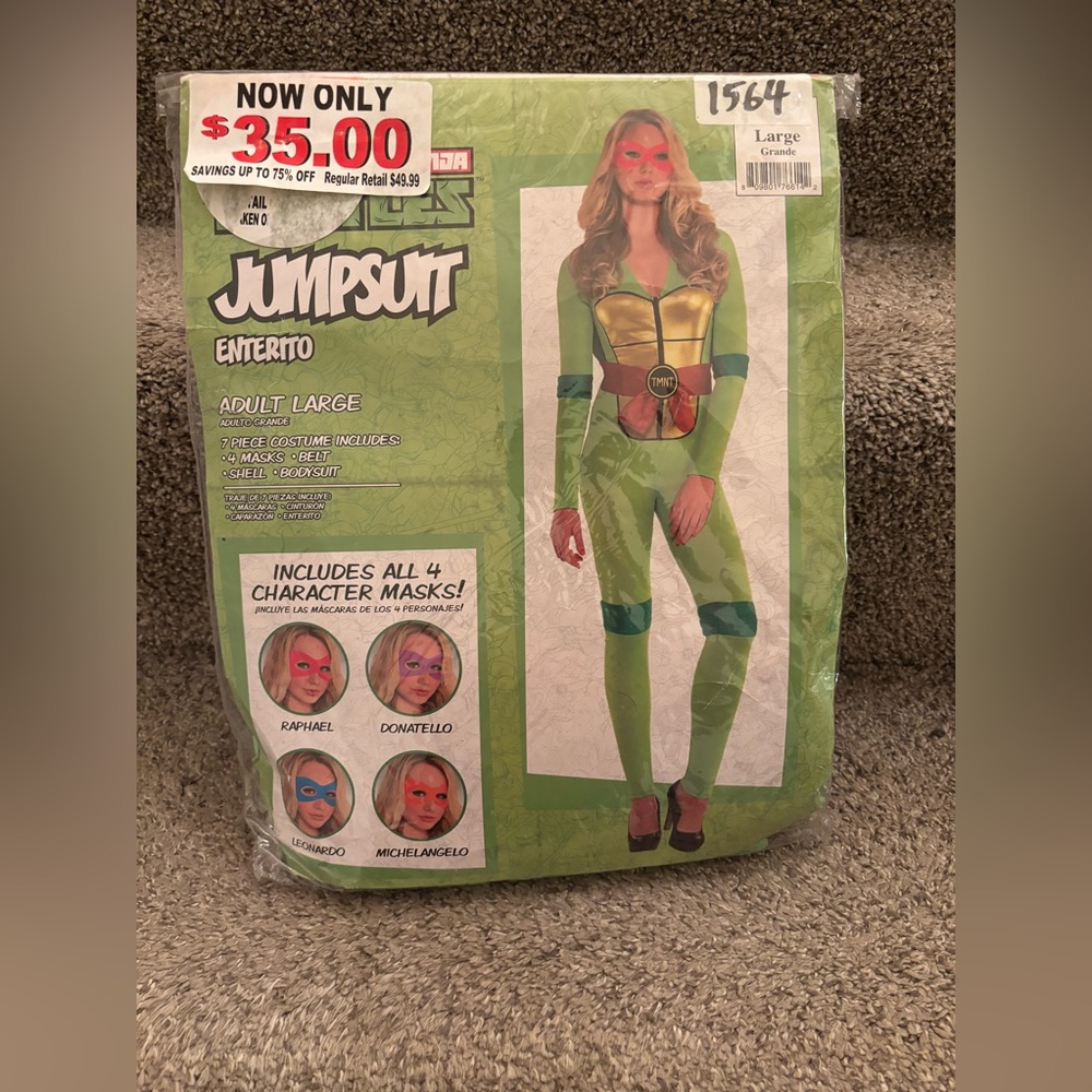TMNT Ladies Jumpsuit Costume Size Large (10-12)